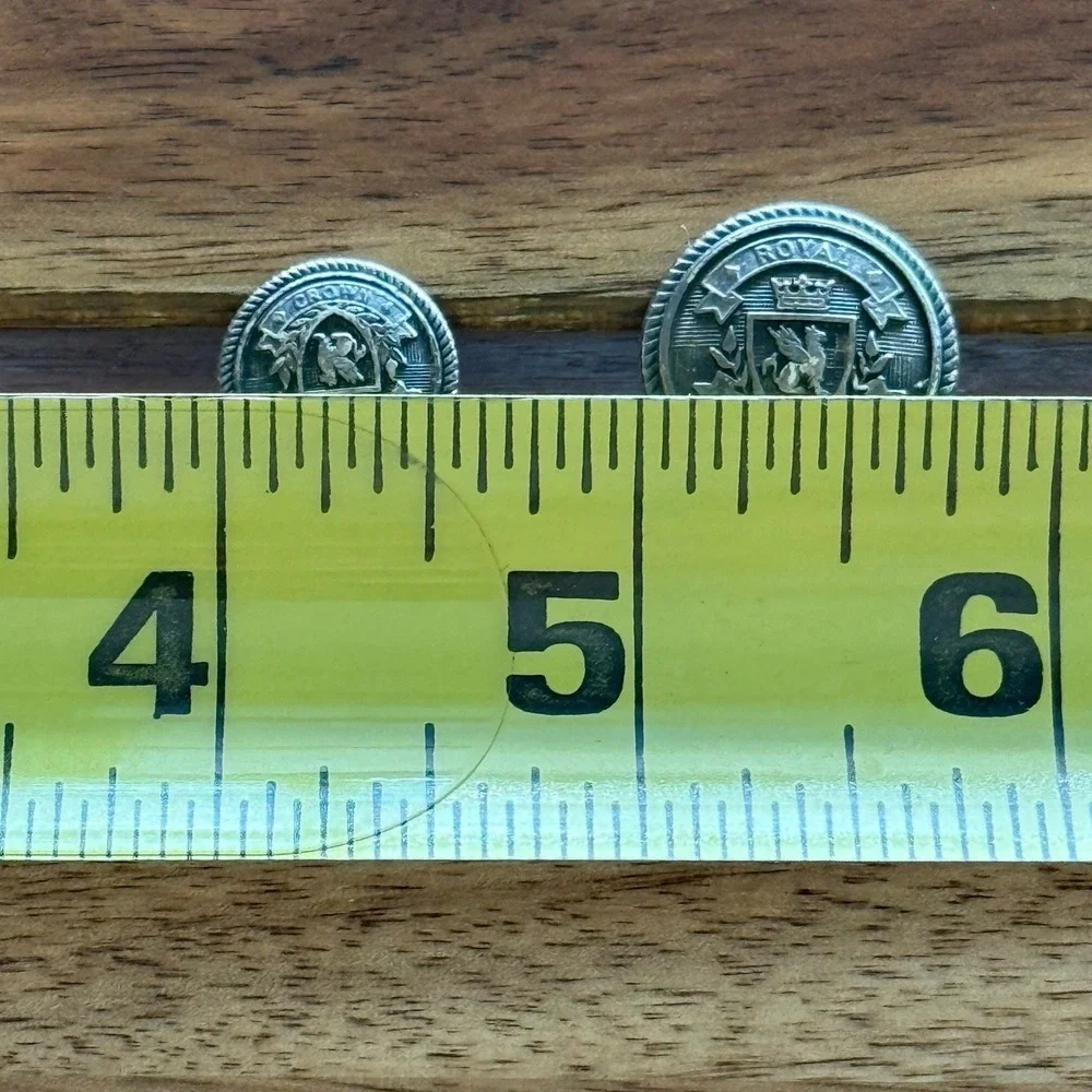 Royal Crown & Shield Gunmetal Button Set +1 Extra Replacement For Blazer Jacket